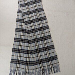 Burberry Lambswool Check Scarf Blue Unisex | Soft Luxury Wear | Fast Ship